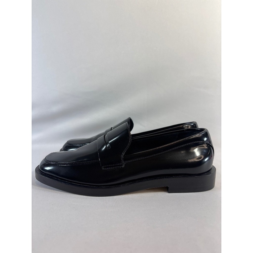 Everlane Black High-Shine Penny Loafer Slip-On Shoes Women's Size 8